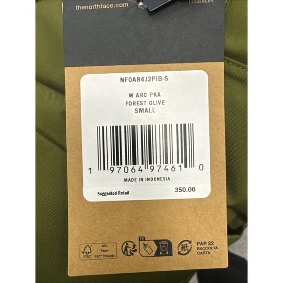 The North Face Arctic Down Parka Women's Size Small Forest Olive 60807 NEW - Picture 10 of 10